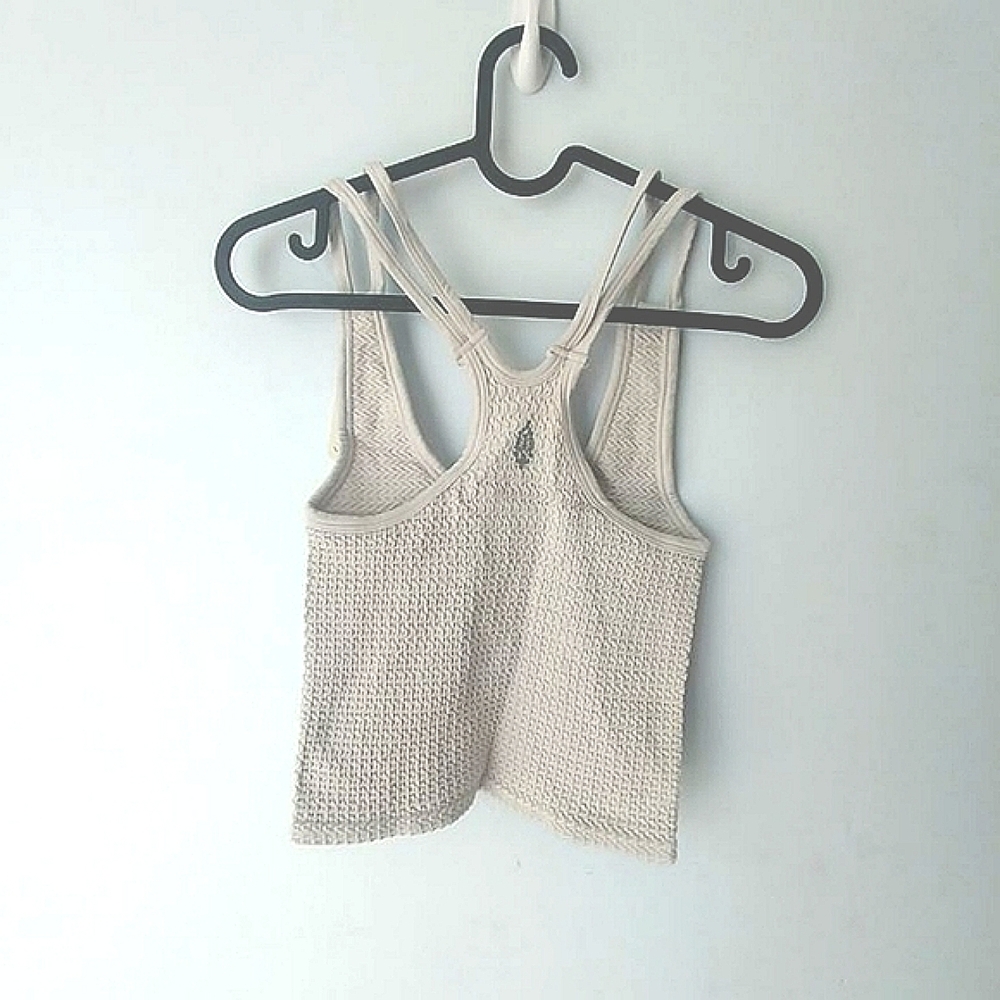 Free People Waffle Ice Grey Tank Top - Picture 3 of 4